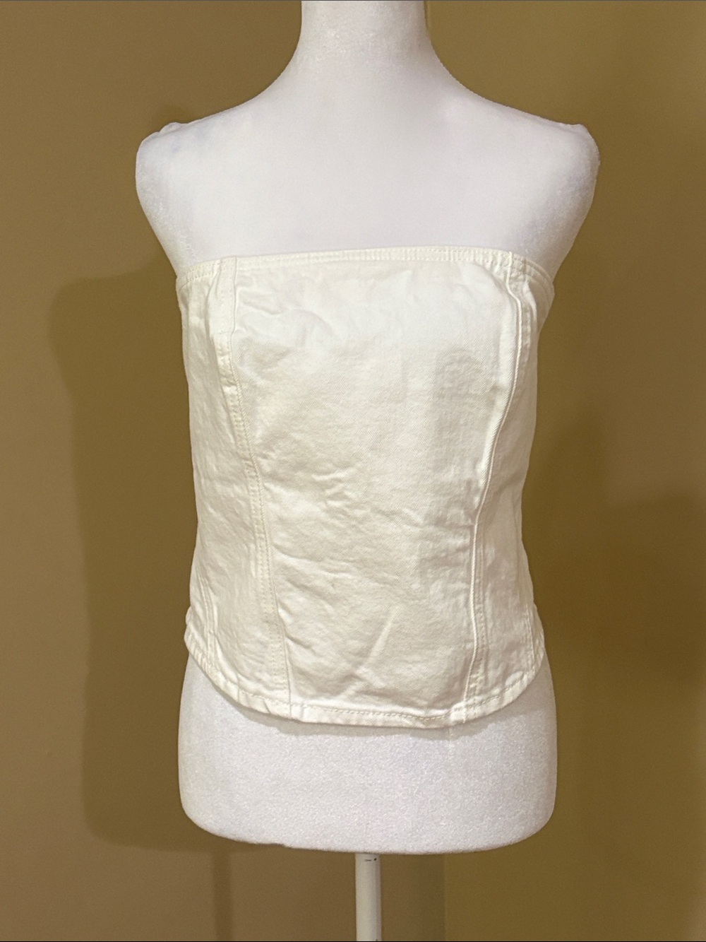 Target White Strapless Cotton Corset Top